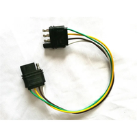 Connecteur de câblage de remorque à 4 broches, 4 voies, 4 pointes, noir, 18AWG, cuivre nu, isolation PBT, longueur personnalisée