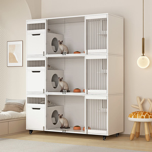 Hot Sale Indoor Easy Install Wooden <strong>Pet</strong> Cat Play <strong>House</strong> Cages Furniture Cat Villa <strong>House</strong> for Multiple Cats - Product Image 3