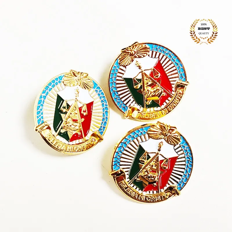 Nhà Máy Bán Buôn 1Inch Inc Trâm Men Pin Mạ Vàng 3D Kim Loại Tinh Khiết iglesia Ni Cristo Pin Chính Thức Pháp Luật Ve Áo Pin Huy Hiệu