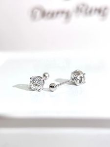 Boucles d'oreilles clous classiques Xinfly pour femme en or blanc/rose 18 carats avec diamants naturels taille brillant ronde FG VS, bijoux de piercing - Product Image 3