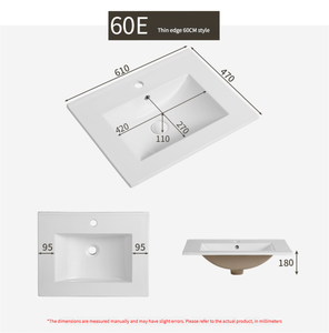 CUPC/CE Certified White Ceramic Countertop <b>Sink</b> Thin-Edged Rectangle Bathroom Vanity Wash Basin <b>for</b> Hotels - Product Image 3