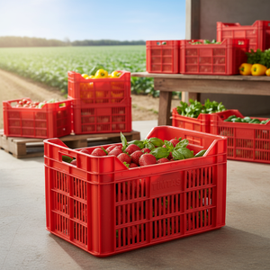 KE 950 Full Perforated Food Grade Plastic <b>Crate</b> Heavy Duty Stackable Industrial Storage Agriculture Harvest Use Foldable - Product Image 3