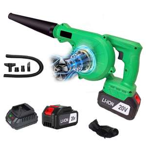 Souffleur à feuilles sans fil 20V avec moteur à balais et 6 réglages de vitesse pour souffleur à feuilles sans fil DIY avec batterie et chargeur - Product Image 1