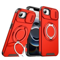 Étui de protection robuste antichoc avec support rotatif à 360° et conception blindée, coque magnétique coulissante pour appareil photo, compatible iPhone 18 Pro Max, 18 Pro, 17