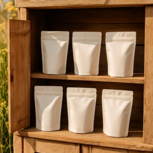 Trắng tùy chỉnh vật liệu đứng dây kéo nắp kéo nhiệt bịt kín doypack bao bì túi rõ ràng cửa sổ có thể tái chế thực phẩm thức ăn vật nuôi - Product Image 4