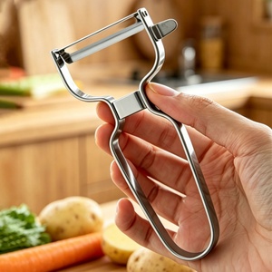 Éplucheur en acier inoxydable multifonctionnel robuste pour la vente en gros, coupe-légumes manuel ergonomique, éplucheur de pommes de terre - Product Image 2