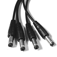 Câble de raccordement électrique DC 5521 4-en-1 personnalisé, câble séparateur en Y, prise mâle, connexion PVC 5,5 mm * 2,1 mm, prise DC 12 V pour l'audio