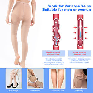 Collants <span class=keywords><strong>de</strong></span> compression médicale unisexe à soutien gradué, sans pied, pour varices, œdèmes et voyages, et leggings - Product Image 2