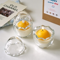 Bougies parfumées en cire de soja, décoratives et uniques pour la maison, en forme d'ours et de fruits, dans des pots en verre, faites à la main, nouveauté, vente en gros
