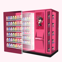 Distributeur automatique de snacks et de boissons en acier inoxydable rouge pour l'extérieur, le plus vendu, avec auvent, lecteur de cartes, accepteur de billets et de pièces