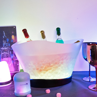 Seau à glace semi-transparent pour vins de champagne spiritueux pour club Seau à glace à led pour 12 bouteilles de bière