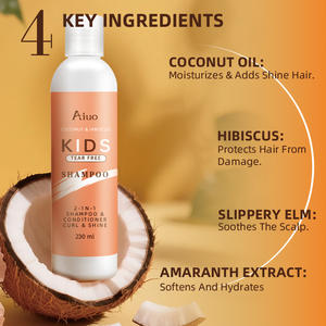 Champú y Acondicionador para Niños 2 en 1 de Marca Propia para el Cuidado del Cabello, Orgánico con Aceite de <span class=keywords><strong>Coco</strong></span>, Hidratante, Suave, de Limpieza Profunda y Reparador - Product Image 3