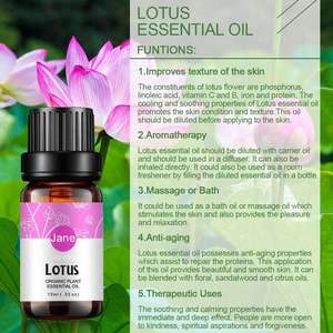Huile essentielle de <span class=keywords><strong>Lotus</strong></span> 100% huile essentielle de fleur naturelle de plante biologique pure pour diffuseur humidificateur Massage arôme soins des cheveux de la peau - Product Image 4