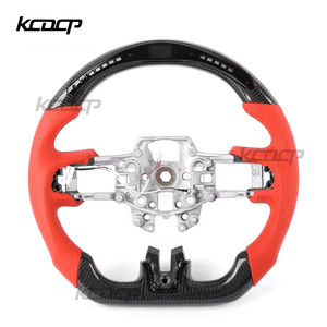 Volant de course personnalisé en Alcantara et fibre de carbone avec LED, compatible avec <span class=keywords><strong>Ford</strong></span> <span class=keywords><strong>Mustang</strong></span> Shelby <span class=keywords><strong>GT</strong></span> 2015-2020 2.3T 5.0L - Product Image 2