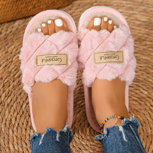 Nouveaux produits en gros, pantoufles à semelle EVA, ouverture Mao Mao, doublure en peluche, pantoufles douces en peluche, style tendance en gros - Product Image 3