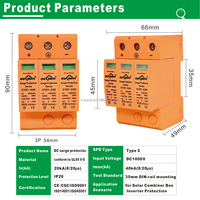 Parasurtenseur industriel CYDUN PV 600V 800V 1000V T2 3P pour systèmes solaires, dispositif de protection 40KA contre les surtensions d'éclairs, SPD CC