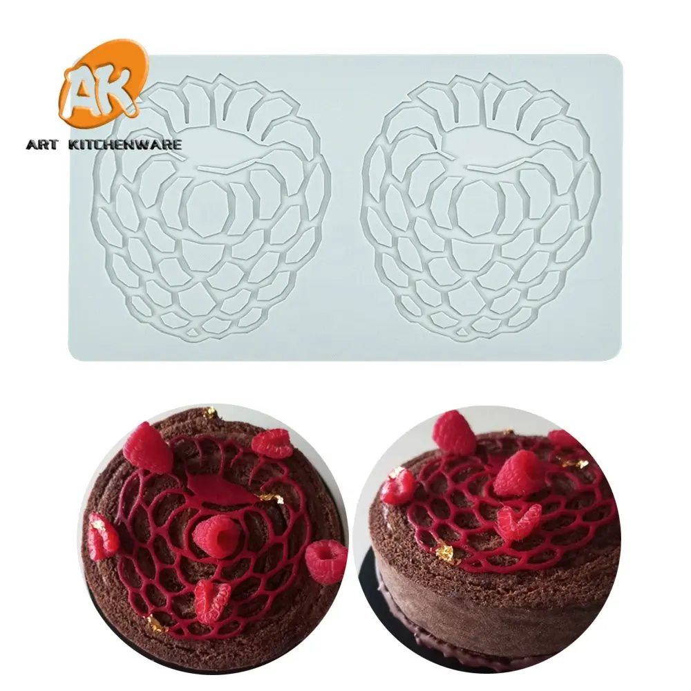 AK Raspberry Patterns Design Fondant Moulds Chocolate Sugarcraft Silicone Cake Molds Dessert Decorate Pad