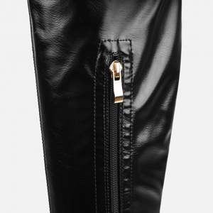 Bottines à bout carré et talon bloc en <span class=keywords><strong>cuir</strong></span> imprimé faux crocodile pour femmes et dames - Product Image 2