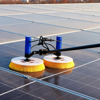 Machine de nettoyage de panneaux photovoltaïques à double tête, brosse de nettoyage automatique de panneaux solaires à haute efficacité