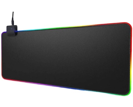 Large Heated Gaming Mouse Pad with LED Backlight Rubber Material Stock Available-30x25CM/80x30CM