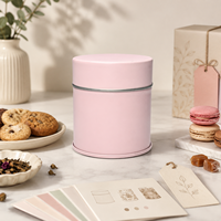 Boîte en fer blanc ronde de qualité alimentaire pour emballage de poudre de matcha, thé, stockage hermétique, logo personnalisé, OEM, vente en gros, usine