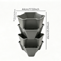 Lot de 4 pots de culture en plastique multicouches pour jardin, pots empilables pour légumes, pommes de terre et fraises