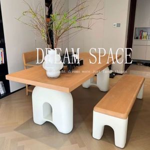 French Style <b>Solid</b> <b>Wood</b> Dining <b>Table</b> Rectangle Stable Support Structure For Dining Room - Product Image 3