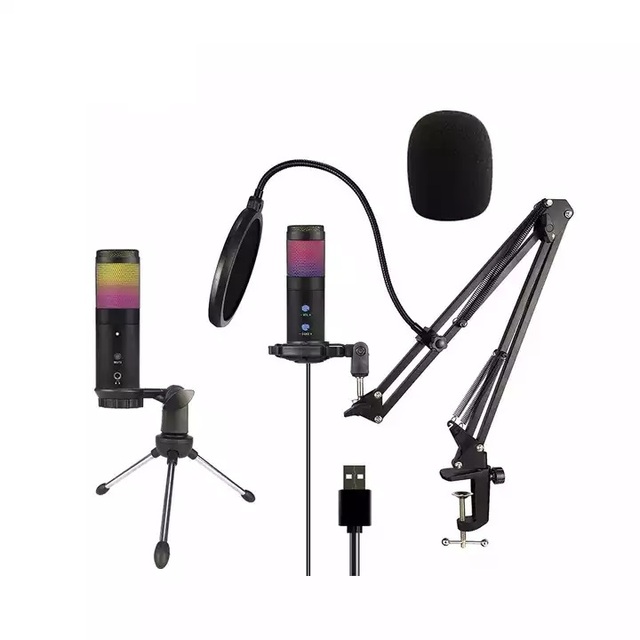 Honxinway U830 RGB USB Condenser Tube Microphone with for Circuit Gaming Microphone Parts