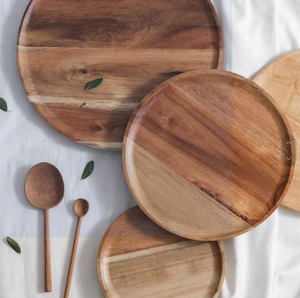 <span class=keywords><strong>Grand</strong></span> Plateau <span class=keywords><strong>de</strong></span> Table Moderne en Bois Naturel Style Bambou pour Petit-Déjeuner, Service d'Assiettes à Dîner, Plats pour Plateau <span class=keywords><strong>de</strong></span> Thé, Présentation - Product Image 3
