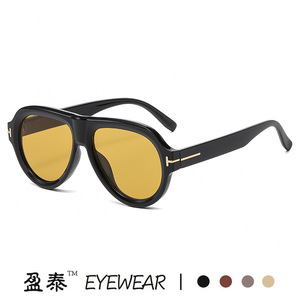 Yingtai Eyewear Large Frame <b>Sunglasses</b> UV400 PC Lens <b>Women's</b> <b>Aviator</b> Style Black - Product Image 4