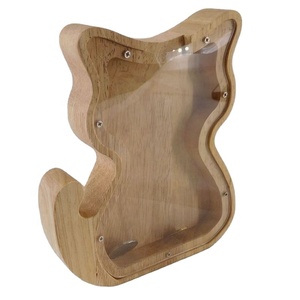 Ahorros Hucha Linda Hucha Moneda Recuerdo Gato de madera Hucha - Product Image 1