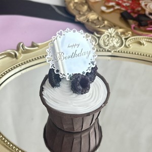 ที่เสียบเค้กอะคริลิครูปหัวใจประดับดอกไม้ สำหรับตกแต่งเค้กวันเกิด วันครบรอบ อุปกรณ์จัดงานปาร์ตี้ ของตกแต่งเค้ก - Product Image 3