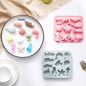 Moldes de Silicona Antiadherentes con Diseño de Animales Marinos, Reutilizables, de Grado Alimenticio, Lindos Moldes Magnéticos de Silicona para Chocolate, Dulces y Hielo - Product Image 6