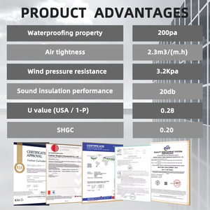 Qguang ประตูบานเลื่อนกระจก AS2047 nfrc ประตูบานเลื่อนอลูมิเนียมกันเสียงกระทบระเบียงกลางแจ้ง - Product Image 6