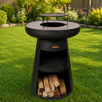 Vente en gros de nouveaux produits : Table de cuisson extérieure pleine grandeur pour Pâques, en acier au carbone noir, avec gril plancha en acier pour bois de chauffage