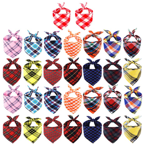 Dog Bandanas <strong>Plaid</strong> 30 Triangle Dog Scarves <strong>Plaid</strong> Cloth <strong>Bandana</strong> Adjustable &amp; Washable Pet Scarf Fall Handkerchiefs Bibs - Product Image 1
