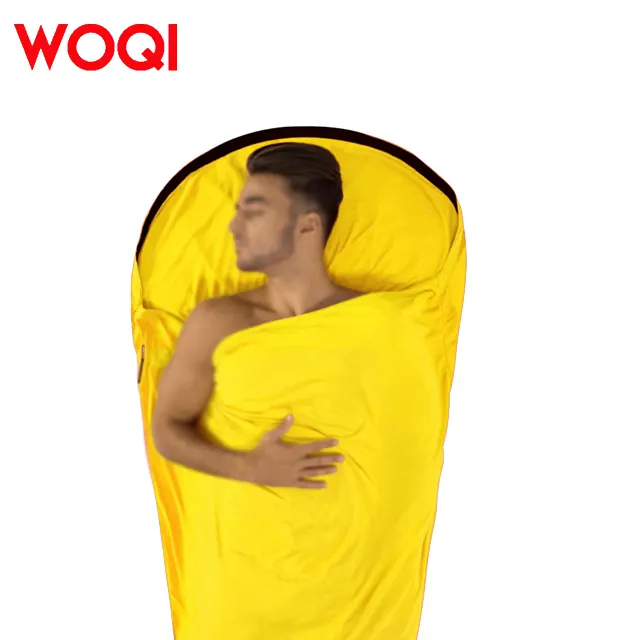WOQI can customize compact and lightweight sleeping bag liners for travel  camping  dirty sleeping bags  hotel bed sheets