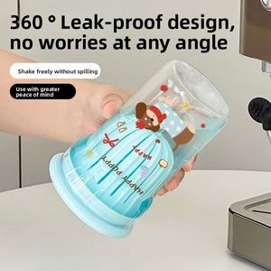 Taza de Vidrio Resistente al Calor de Alta Calidad para Agua y Té con Tapa, Pajita y Separador de Té, Gran Capacidad, Diseño Moderno para Oficina - Product Image 4