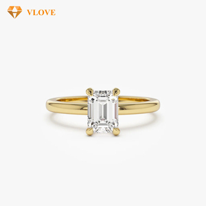 Anillo de Diamante de Laboratorio con Corte <span class=keywords><strong>Esmeralda</strong></span> de 0.70ct, Anillo Pequeño con Corte <span class=keywords><strong>Esmeralda</strong></span>, Oro Sólido de 14k, Talla 10.5 - Product Image 5