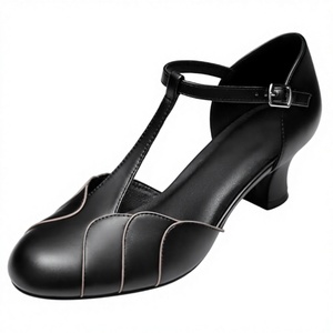 Zapatos de Baile de Salón/Latinos Modernos para Mujer, de Piel Vacuna, Tacón Bajo, Suela Suave, Estándar Nacional - Product Image 2