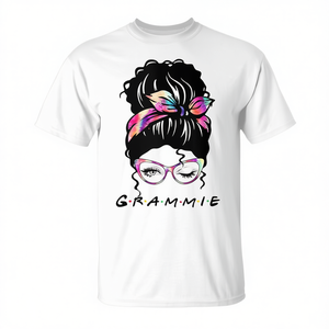 T-shirt Messy Hair Bun Grammie Wink Eye Tie Dye - Product Image 2
