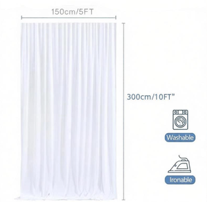 Tirai Latar Belakang Sutra Susu Anti Kusut 5*10ft untuk Pernikahan, Upacara, Pesta Ulang Tahun, dan Fotografi - Product Image 3