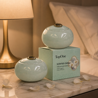 TopOne Pot Céramique Bougie Parfumée 150g Mèche Bois Cire Soja Noël Parfum Maison Coffret Cadeau Classic