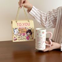 Lelyi Ins Style mignon lapin en céramique tasse à eau tasse bureau café petit déjeuner lait tasse cadeau