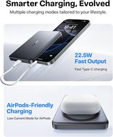 Torras Minimag Ultra-Thin 10,000mAh Power Bank Nirkabel Magnetik 22.5W Pengisian Cepat Input/Output Tipe-C Baterai Li-Polymer untuk