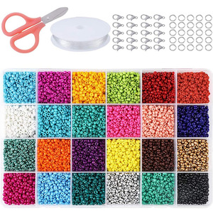 Amazon 24 Slots Seed Glass Beads Box Set Ceylon Seed Beads for Jewelry Diy Making