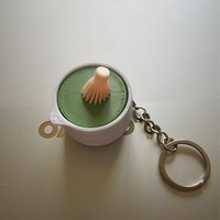 Porte-clés 3D imprimé en forme de matcha, jouet anti-stress simulé en forme de crêpe, accessoire de porte-clés pressable