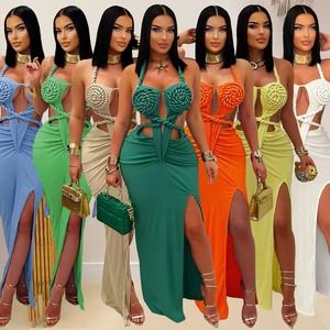 Robe longue plissée dos nu moulante pour femme, idéale pour les vacances d'été, les fêtes et les anniversaires – Nouvelle collection 2026 – Grande Vente CX7407 - Product Image 1