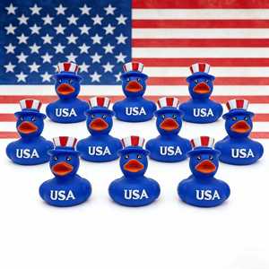 Explosions 250 Anniversary Independence Day Children's Plastic <b>Bath</b> Toy Squeeze-sounding Patriotic Duck Role-playing Water Play - Product Image 1