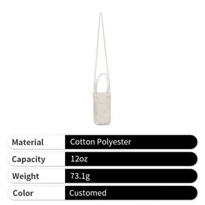 Insulated <b>Thermos</b> Bottle Custom Mini Portable Canvas Milk <b>Tea</b> Coffee Cup Tote Bag Holder for Women - Product Image 4